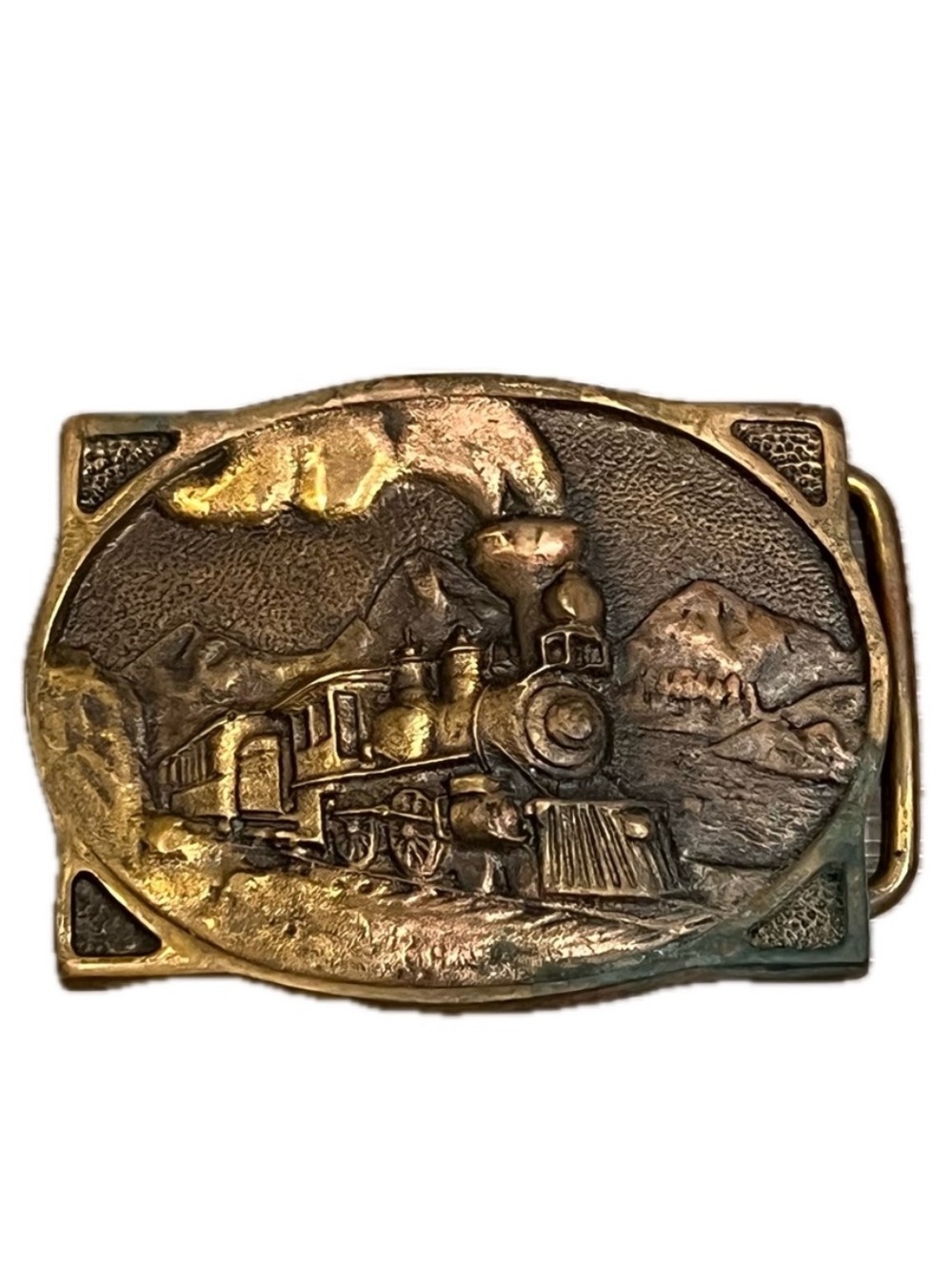 Solid Brass Belt Buckle 1976 American Train Heritage Mint Registered Collection